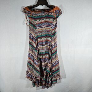 Anthropologie Flying Tomato Strapless Small dress mid Colorful Womens Dress